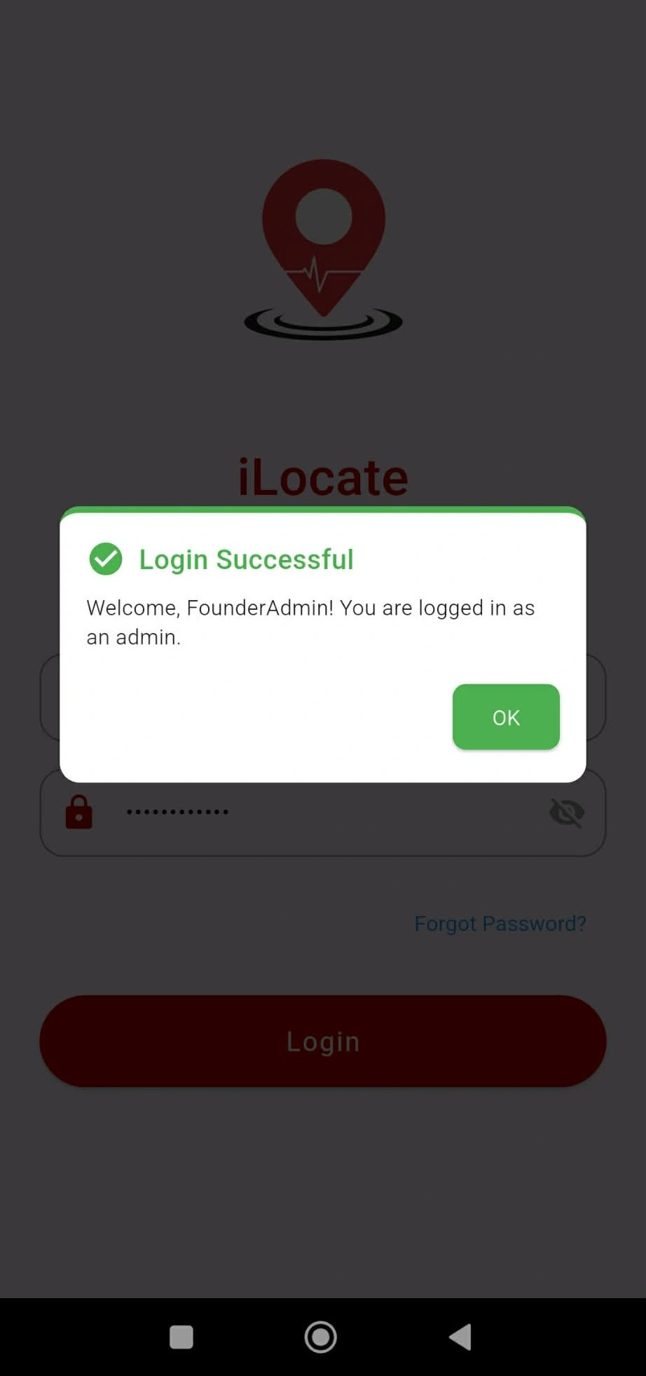 Login Success Modal